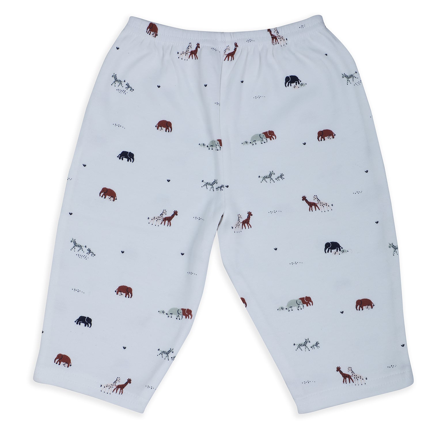 Baby Moo Animal Sleepy Time Cotton Full Sleeves Top And Pyjama 2pcs Night Suit - White - Baby Moo