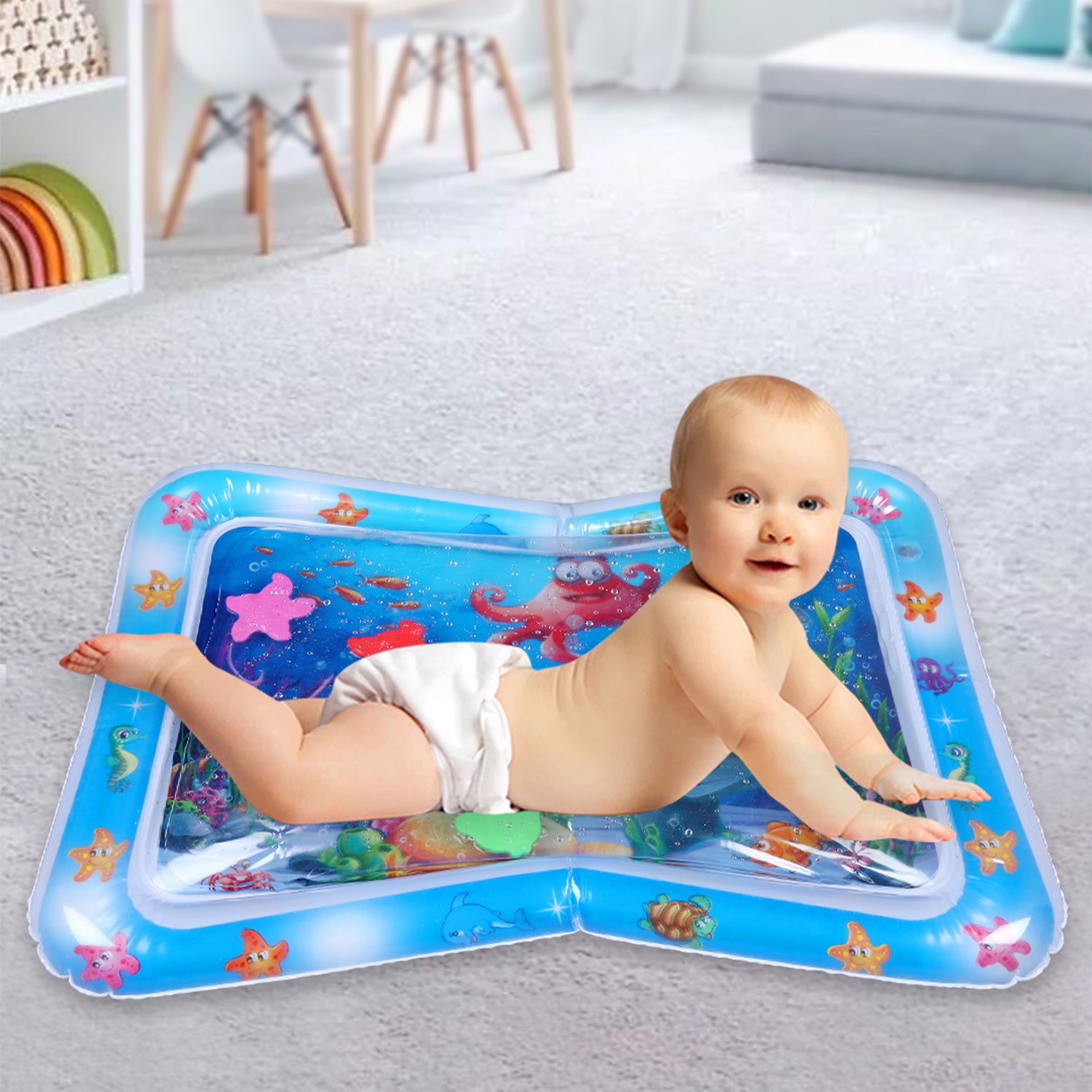 Octopus Inflatable Tummy Time Mat Water Play Mat - Blue - Baby Moo