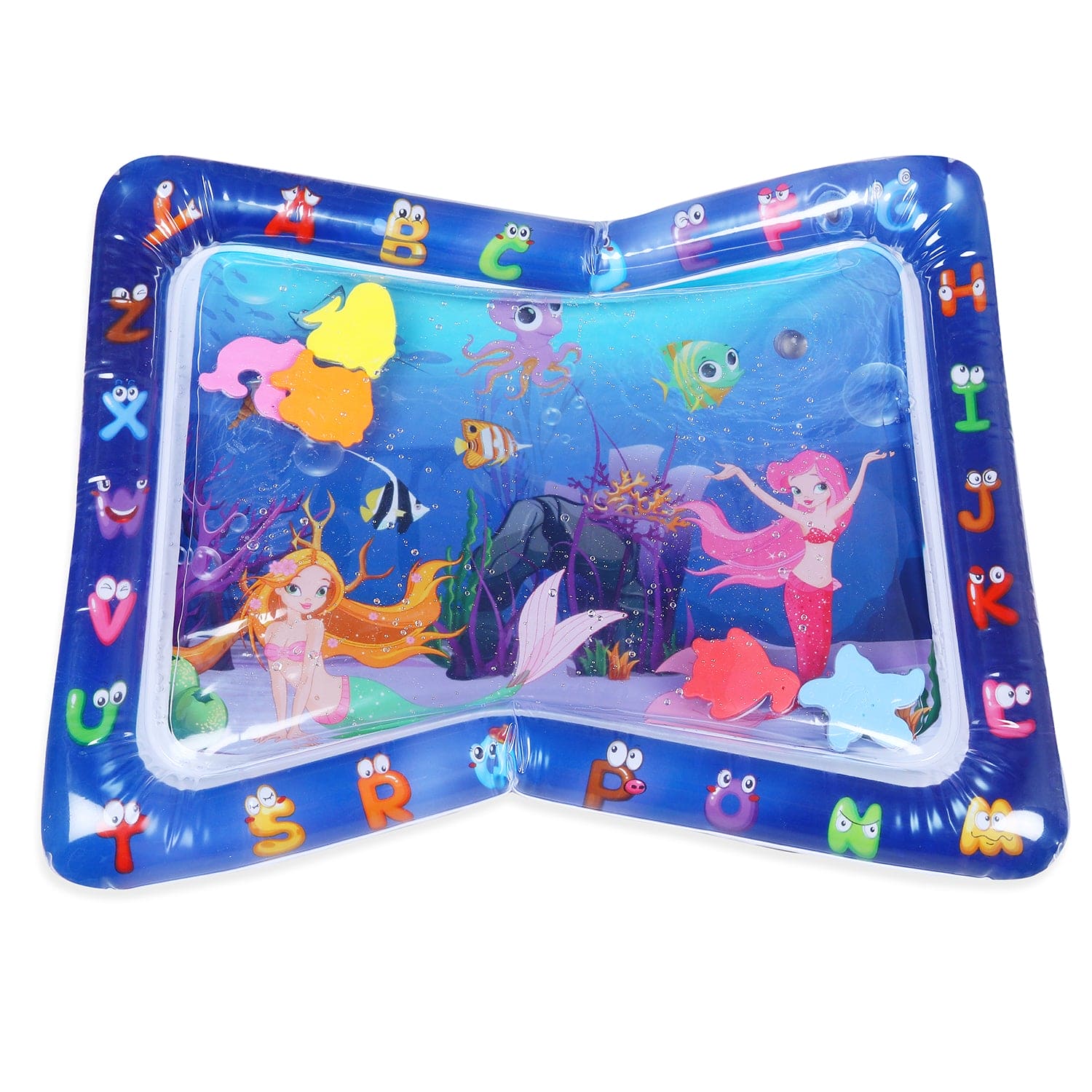 Mermaids Inflatable Tummy Time Mat Water Play Mat - Blue - Baby Moo