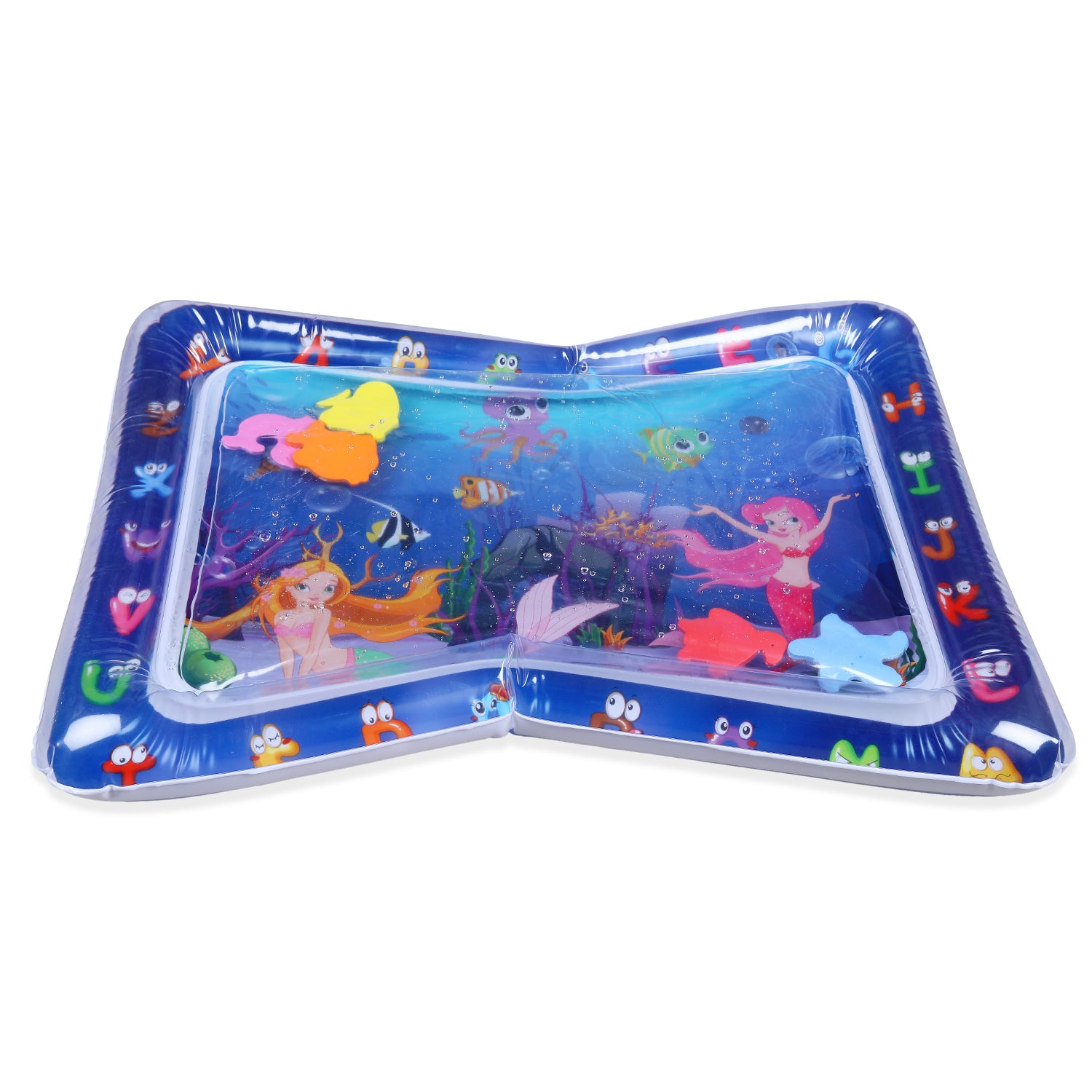 Mermaids Inflatable Tummy Time Mat Water Play Mat - Blue - Baby Moo