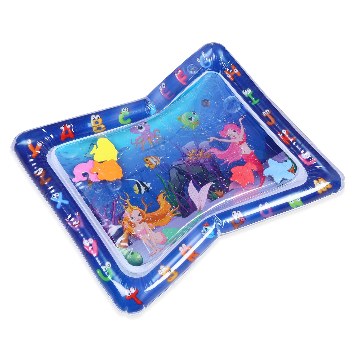 Mermaids Inflatable Tummy Time Mat Water Play Mat - Blue - Baby Moo