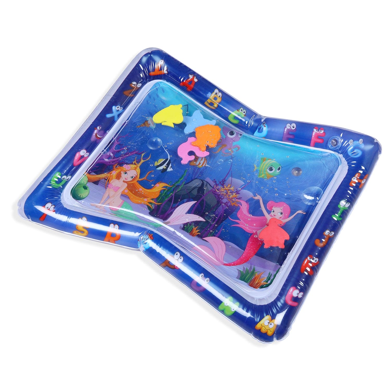 Mermaids Inflatable Tummy Time Mat Water Play Mat - Blue - Baby Moo