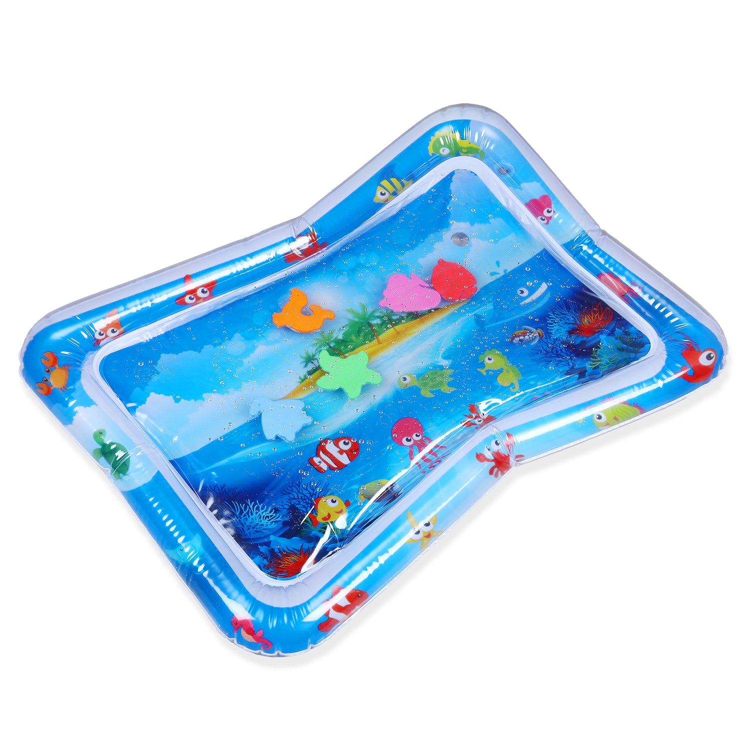 Beach Please Inflatable Tummy Time Mat Water Play Mat - Blue - Baby Moo