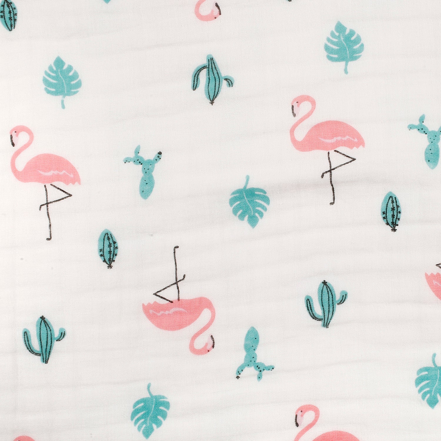 Flamingo White Medium Muslin Blanket - Baby Moo