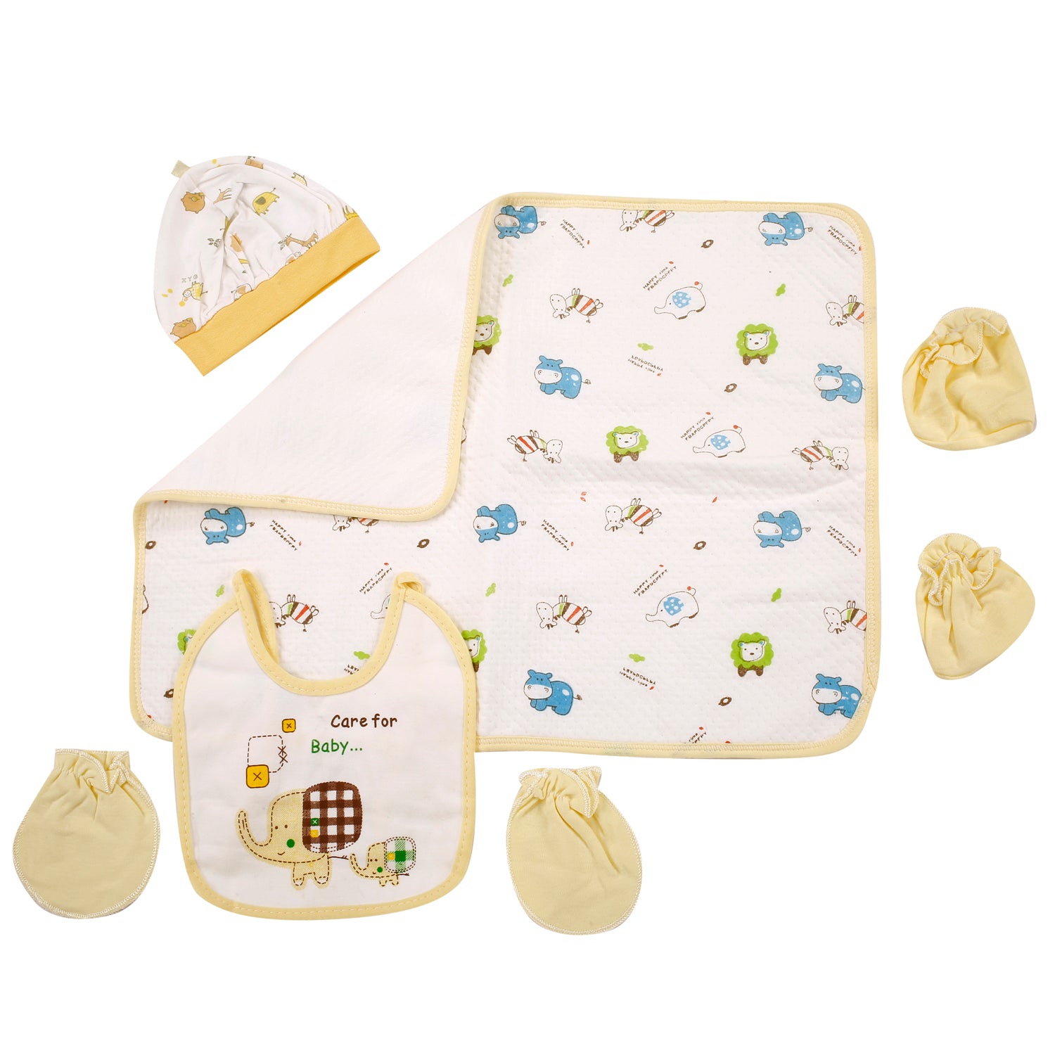 Elephant Yellow 5 Piece Gift Set - Baby Moo