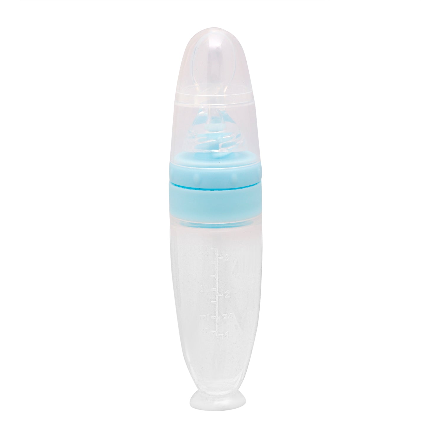 Blue 90 Ml Silicon Squeeze Bottle Feeder With Dispensing Spoon - Baby Moo