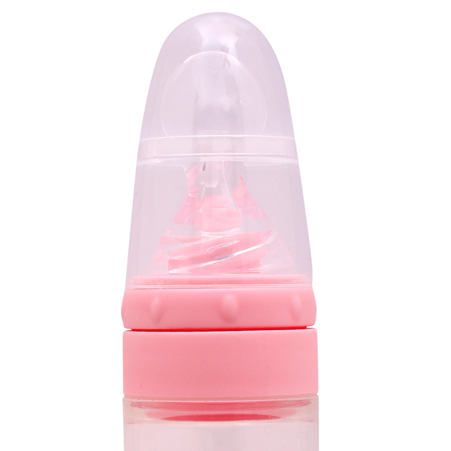 Pink 90 Ml Silicon Squeeze Bottle Feeder With Dispensing Spoon - Baby Moo