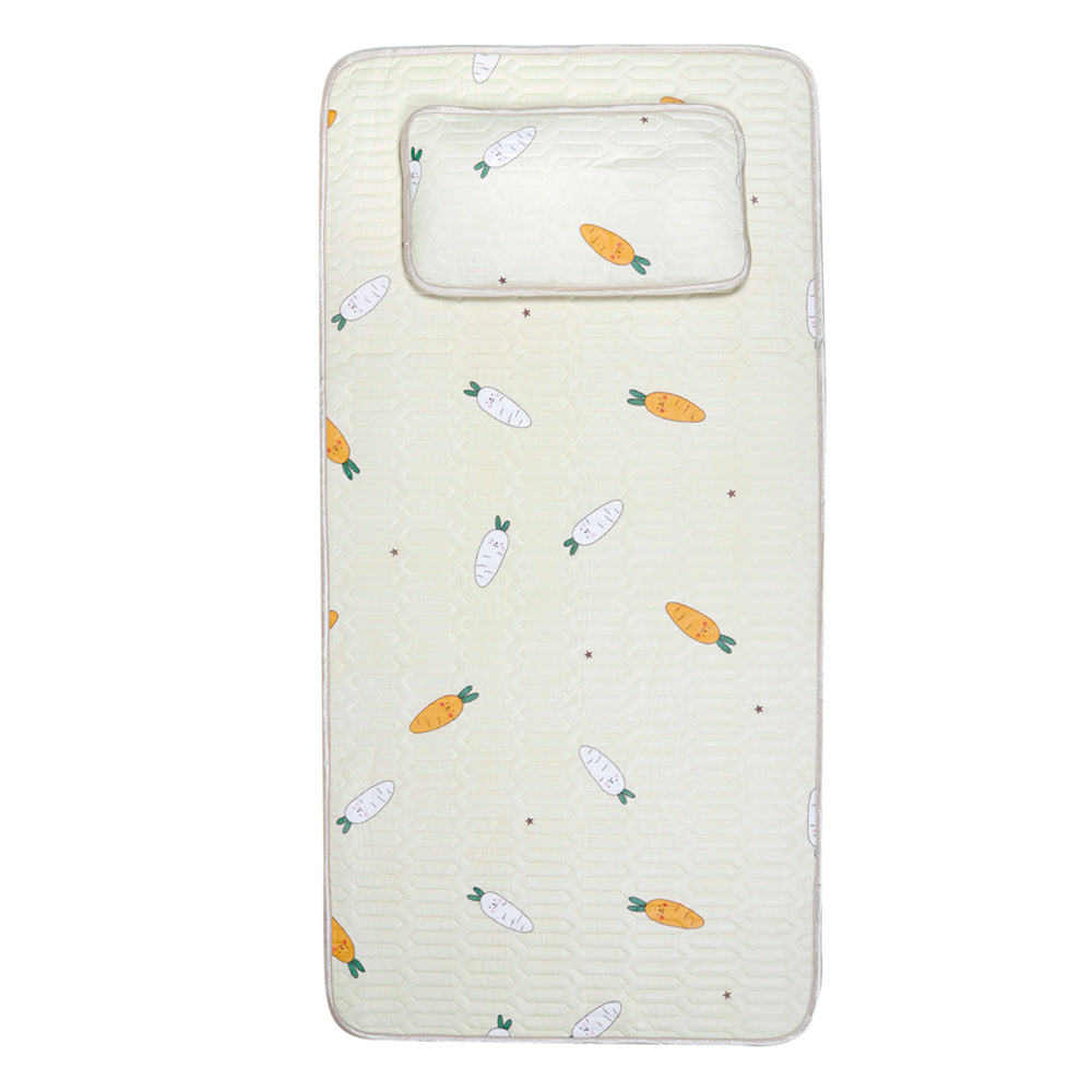 Veggies Make You Strong Yellow Washable Mat With Pillow - Baby Moo