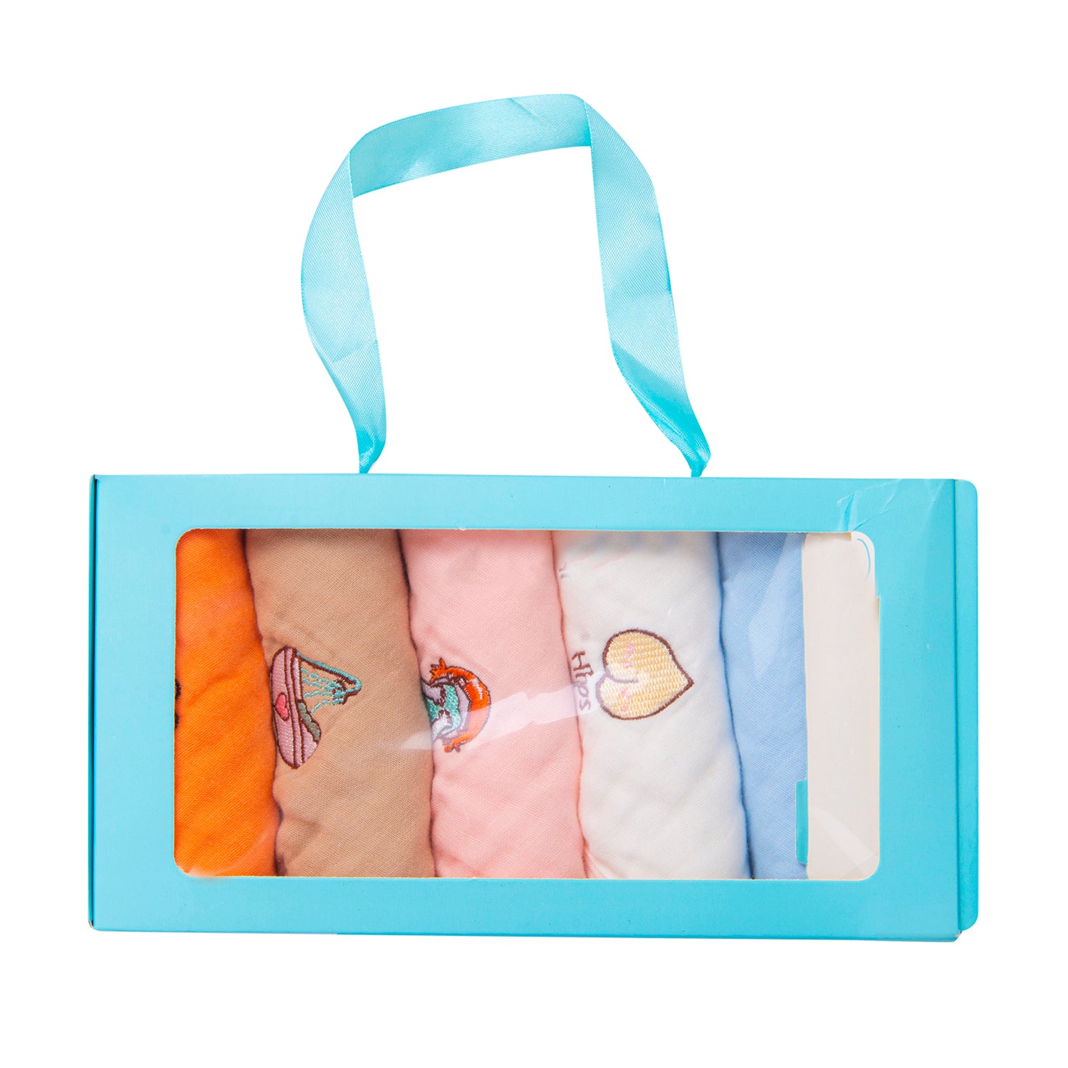 Wash Cloth Muslin Napkins Pack Of 5 Multipurpose Multicolour - Baby Moo