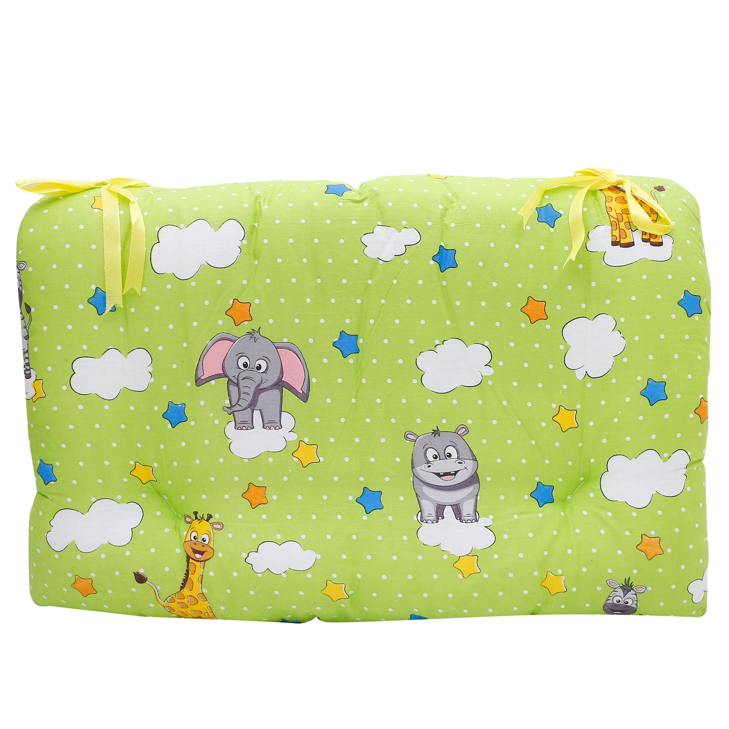 Mattress Set With Neck Pillow and Bolsters Fun In The Jungle Green