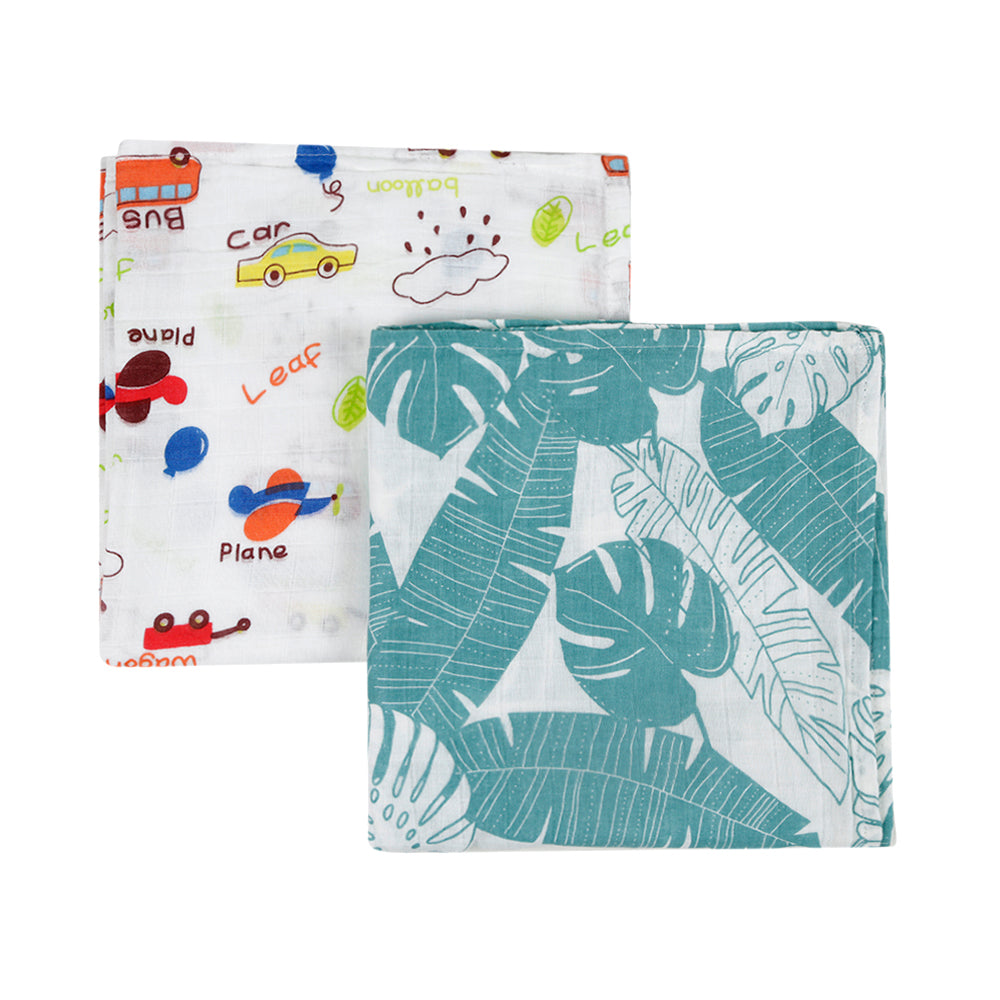 Tropical Vacation Multicolour 2 Pk Muslin Swaddle - Baby Moo