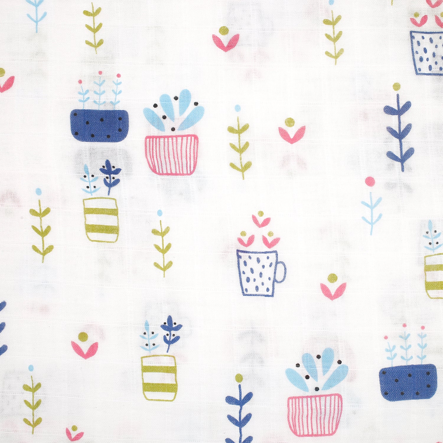 Plant Lover Multicolour Muslin Swaddle - Baby Moo
