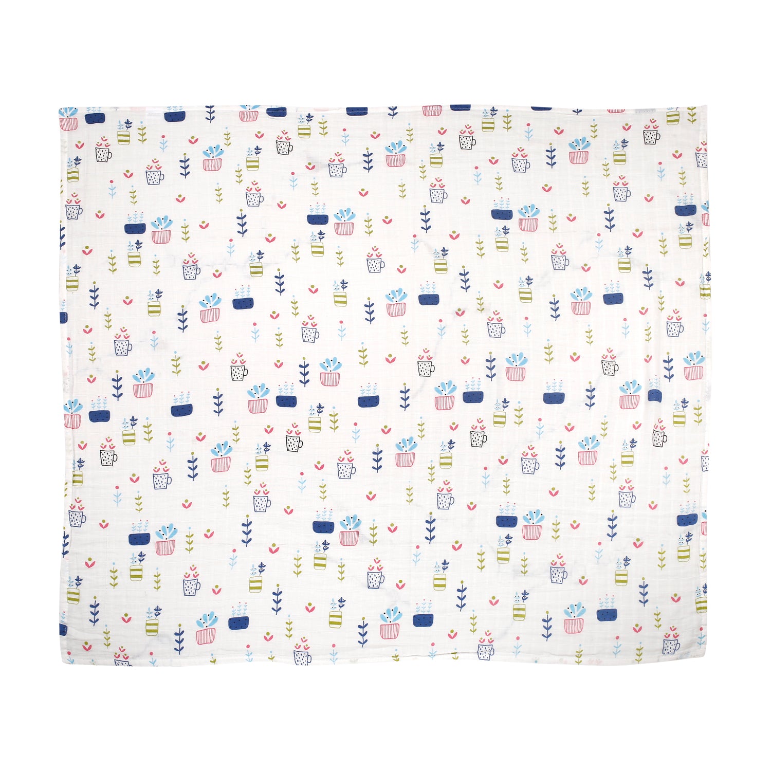 Plant Lover Multicolour Muslin Swaddle - Baby Moo