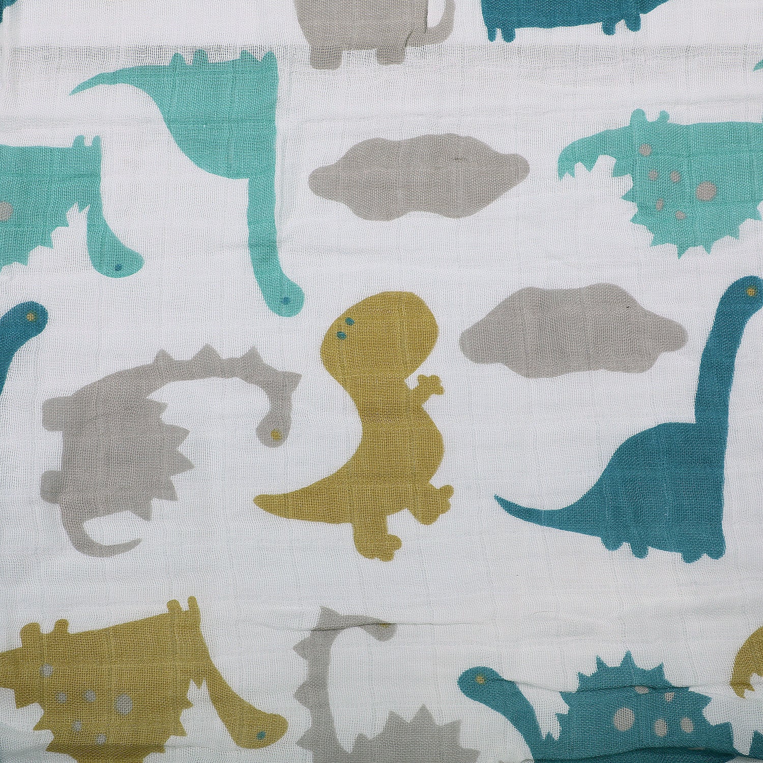 Baby Moo Dinosaur Soft Wrapper Muslin Swaddle - Multicolour - Baby Moo