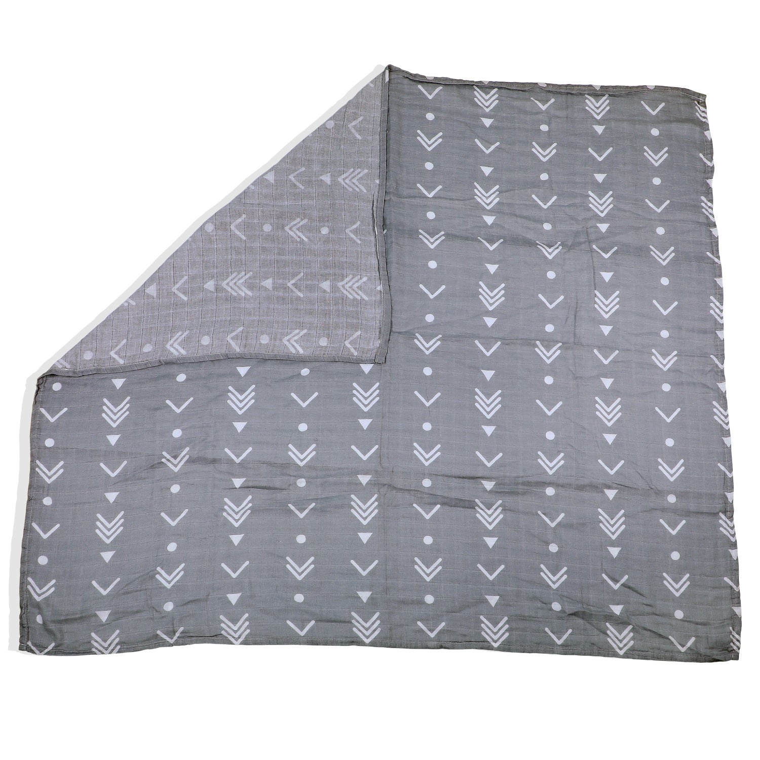 Baby Moo Abstract Print Soft Wrapper Muslin Swaddle - Grey - Baby Moo