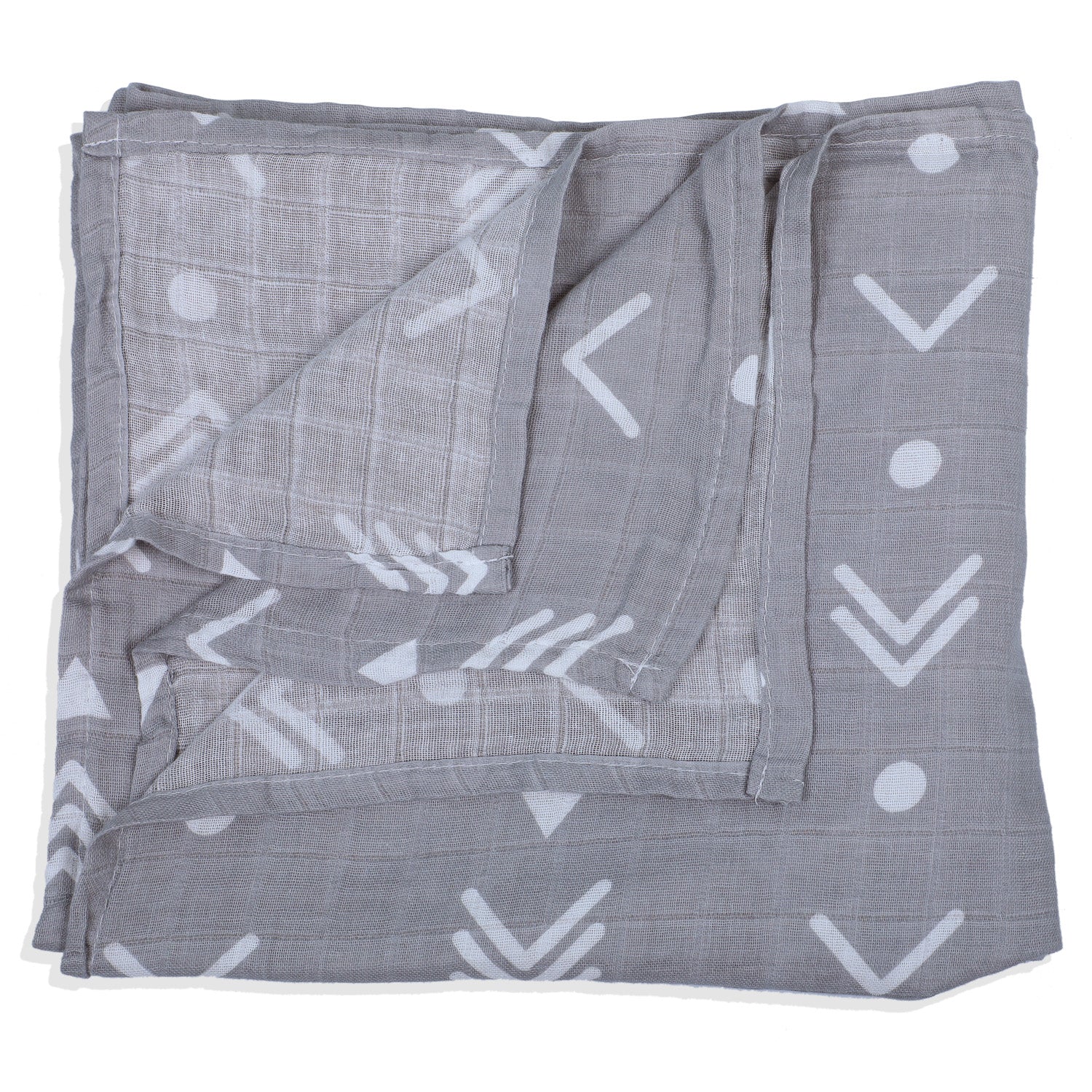 Baby Moo Abstract Print Soft Wrapper Muslin Swaddle - Grey - Baby Moo