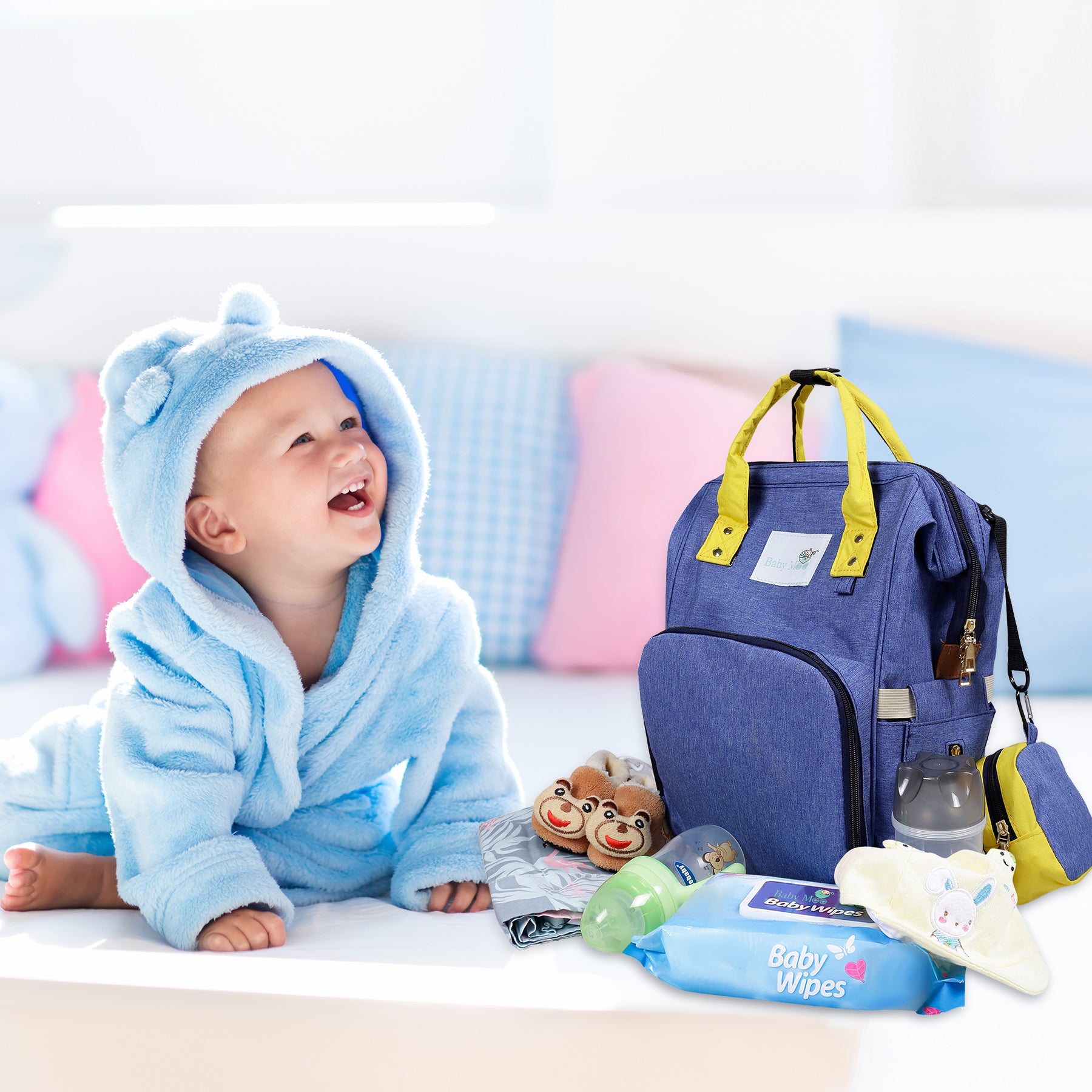 Diaper Bag 
Maternity Backpack Solid Blue - Baby Moo