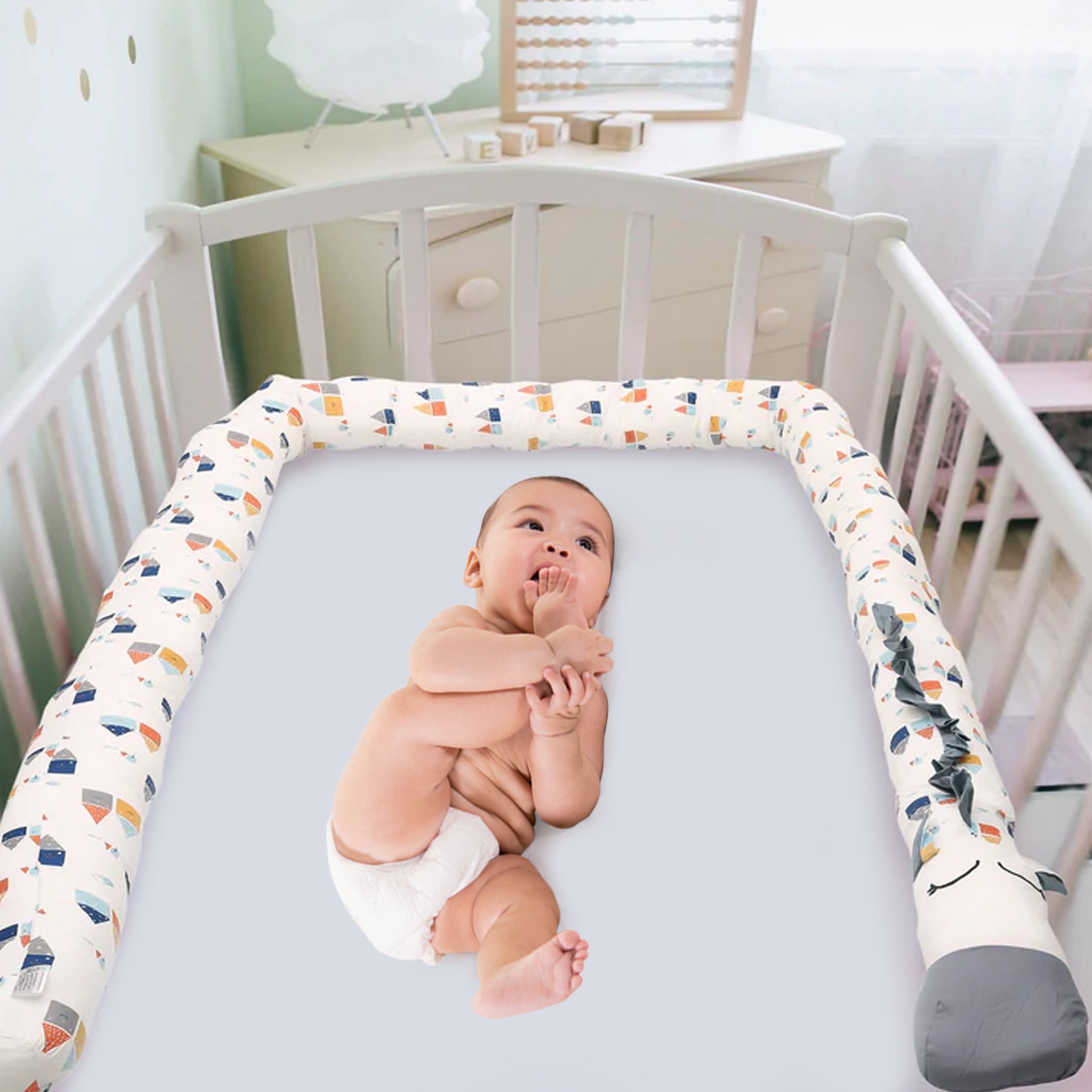 My Safe Space Grey Cot Bumper - Baby Moo