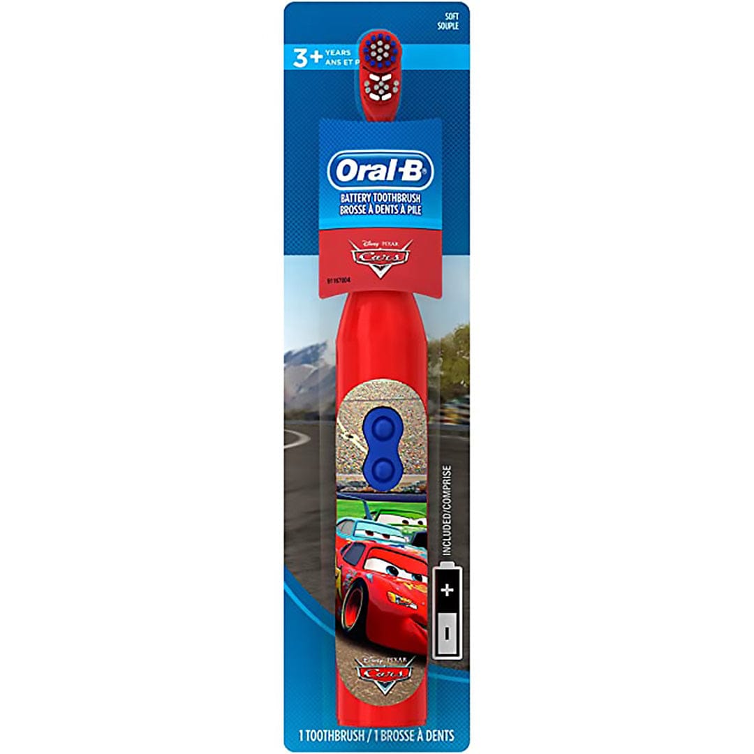 Oral B Disney Pixar Cars Ergonomic Handle Kids Battery Powered Electric Toothbrush - Red - Baby Moo