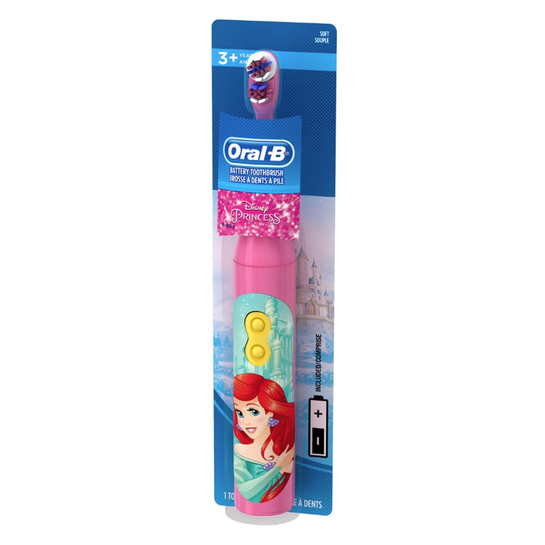 Oral B Disney Princess Ariel Soft Kids Battery Powered Electric Toothbrush - Pink - Baby Moo