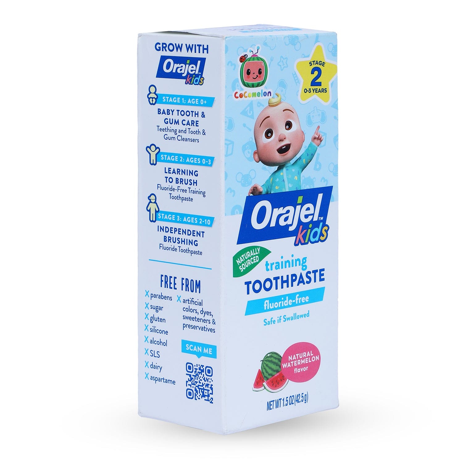 Orajel Kids Training Toothpaste CoComelon Fluoride- Free - 42.5 grm - Baby Moo
