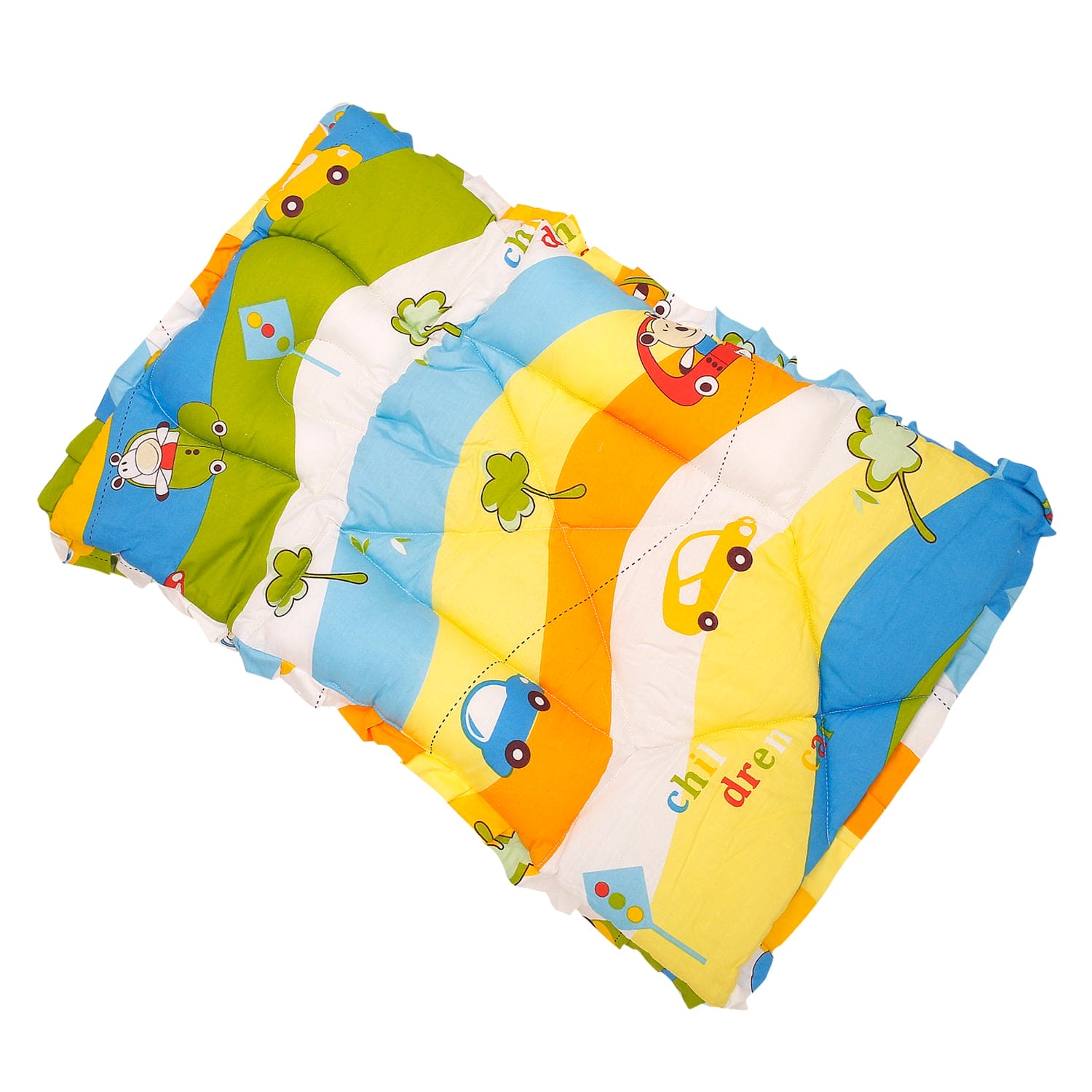 Mattress With Fixed Neck Pillow And Bolsters Cruising In My Car Multicolour - Baby Moo