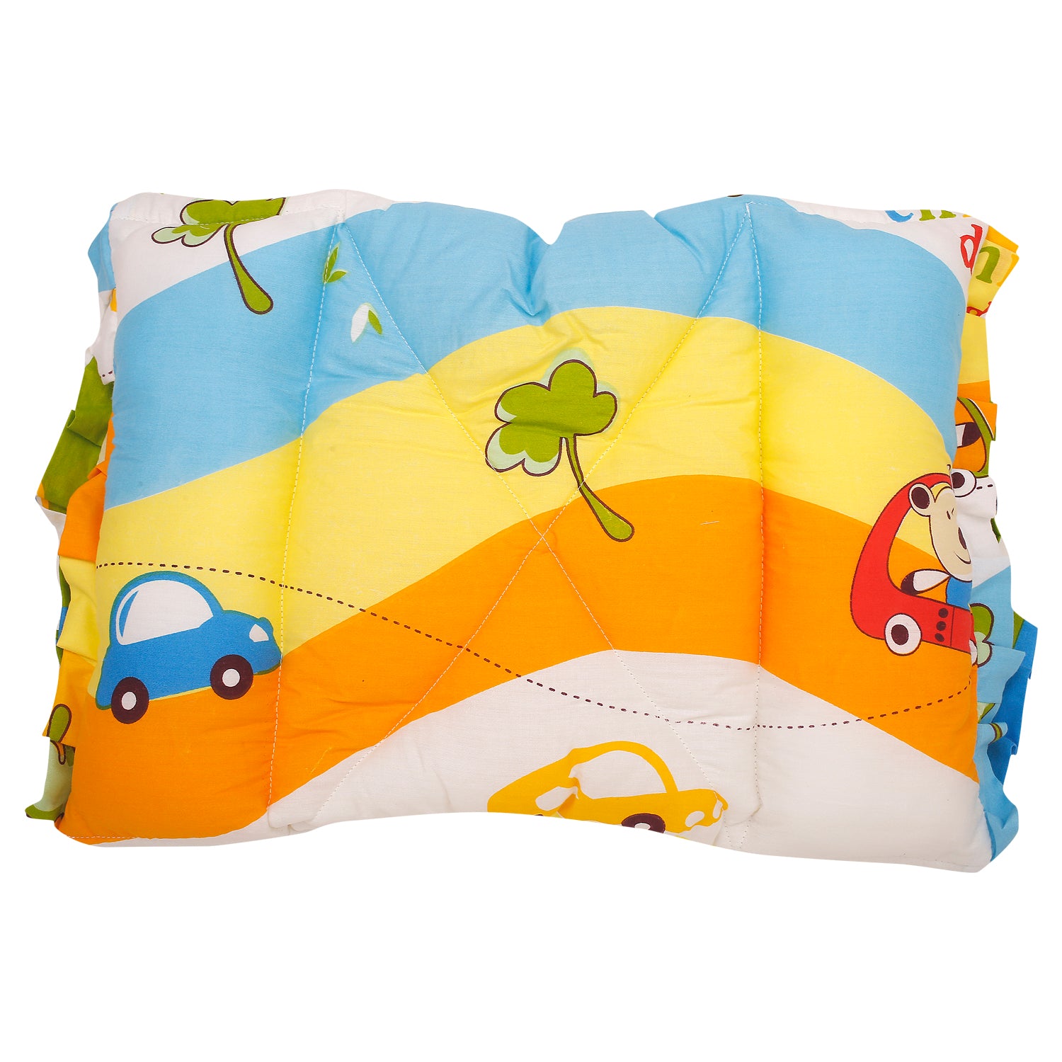 Mattress With Fixed Neck Pillow And Bolsters Cruising In My Car Multicolour - Baby Moo