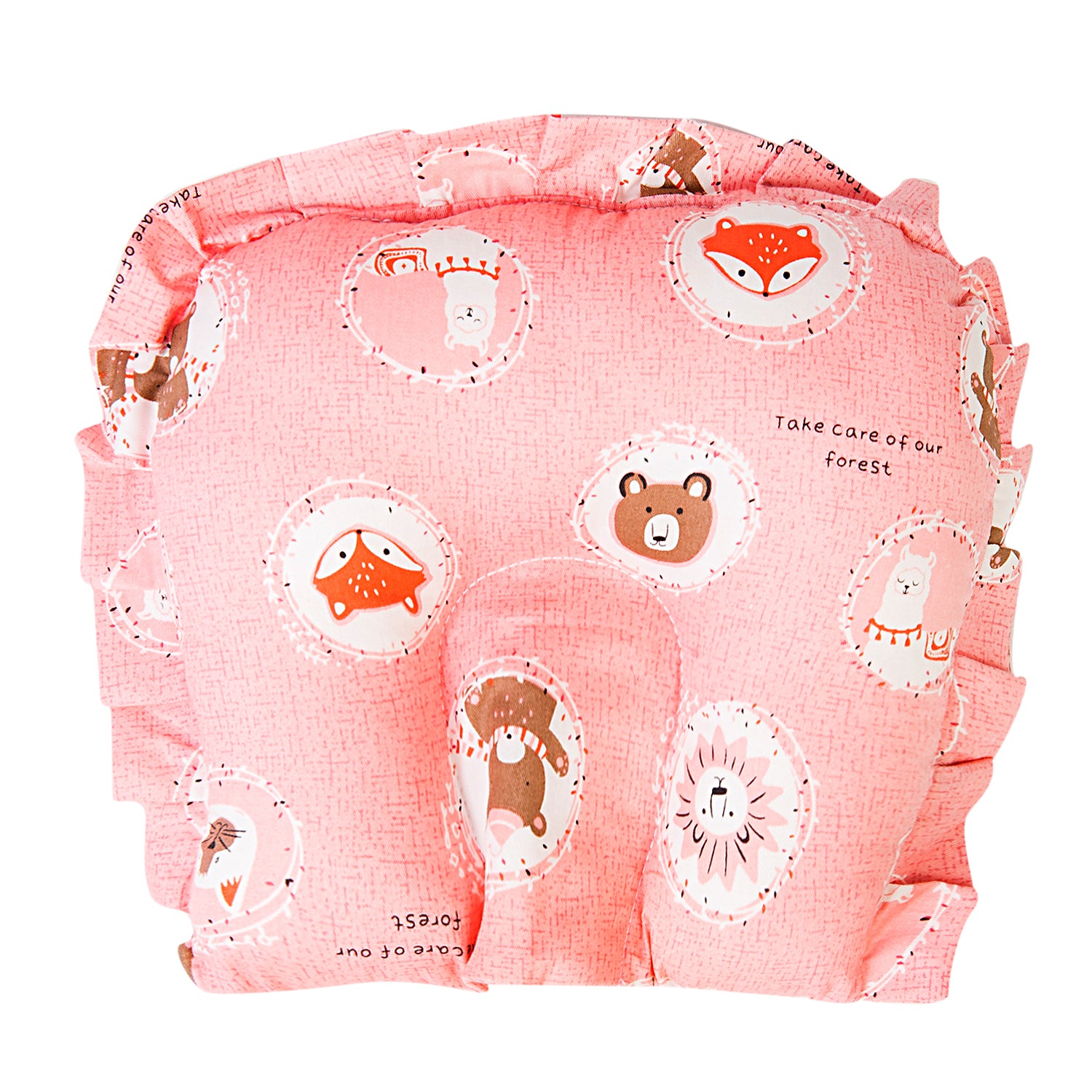 Forest Friends Peach U Shape Large Pillow - Baby Moo