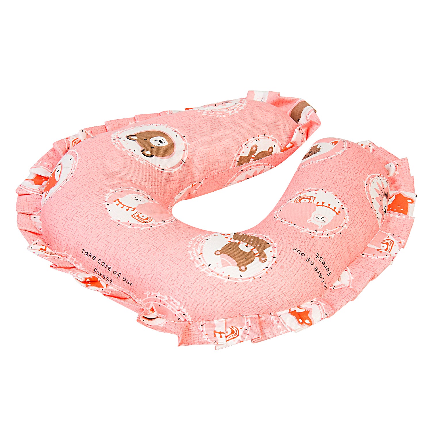 Forest Friends Peach Neck Support Pillow - Baby Moo