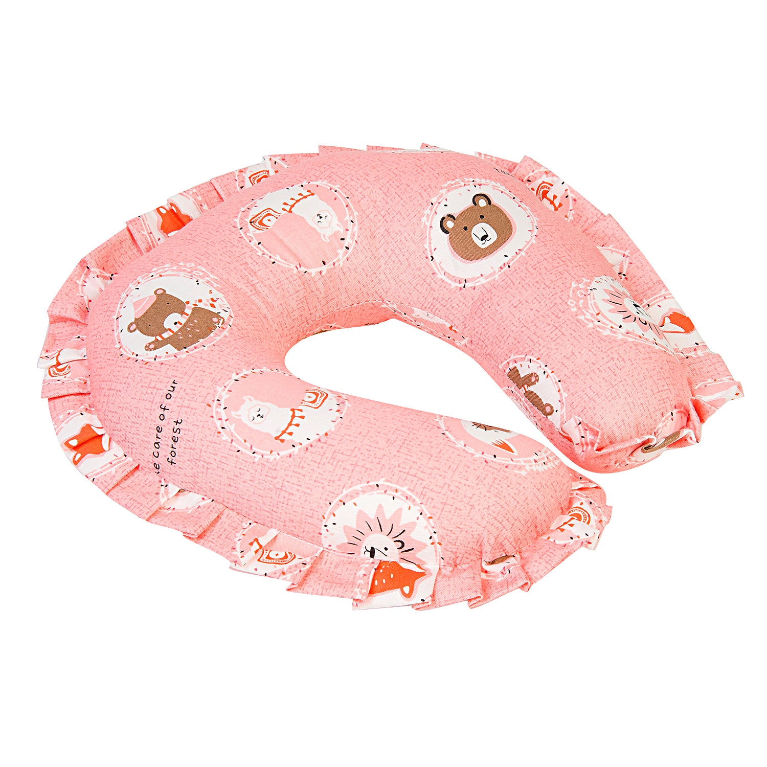 Forest Friends Peach Neck Support Pillow - Baby Moo
