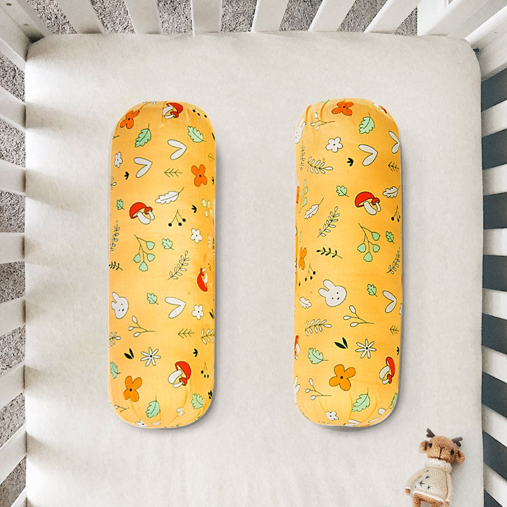 Floral Yellow 2 Pcs Small Bolster Set