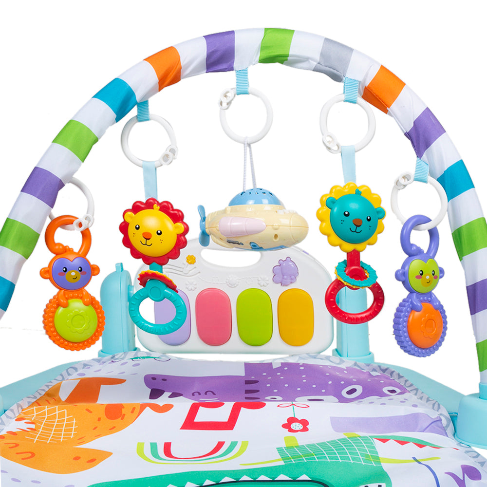 Rainbow And Dinosaur Multicolour Piano Activity Gym - Baby Moo