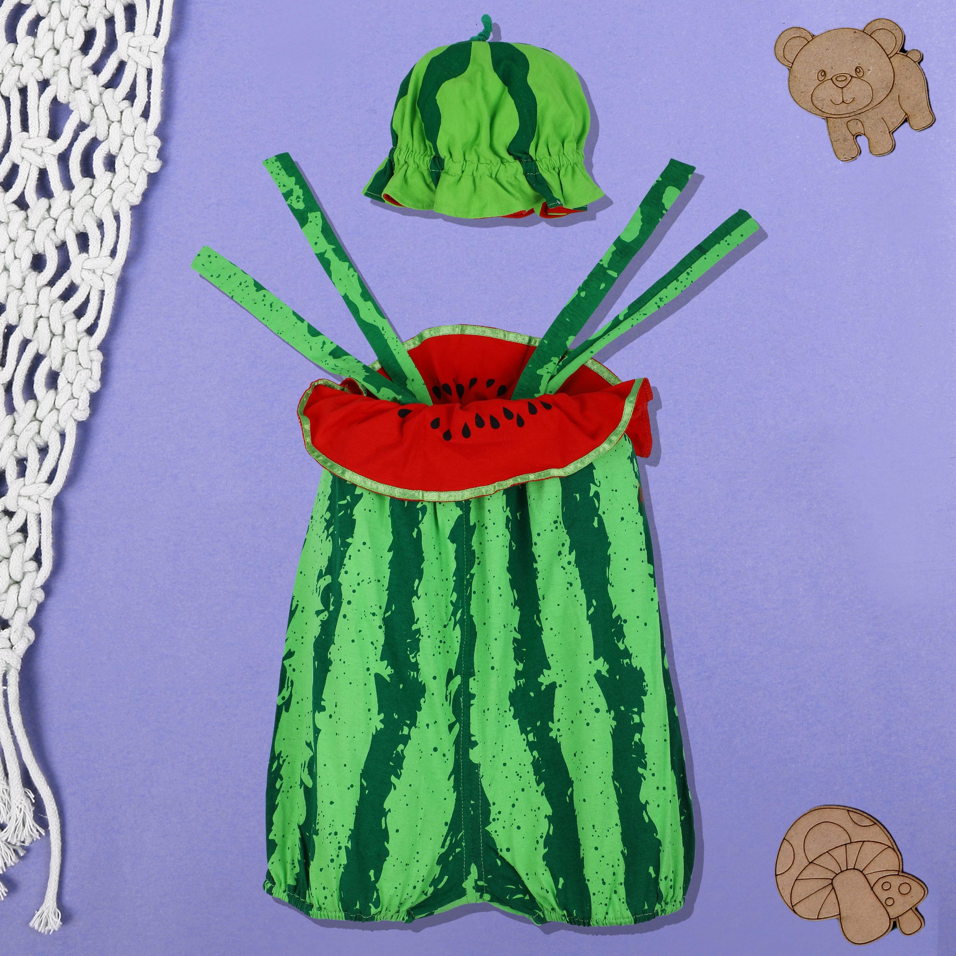 Baby Moo Watermelon Costume Cocomelon Theme Fancy Dress - Green - Baby Moo