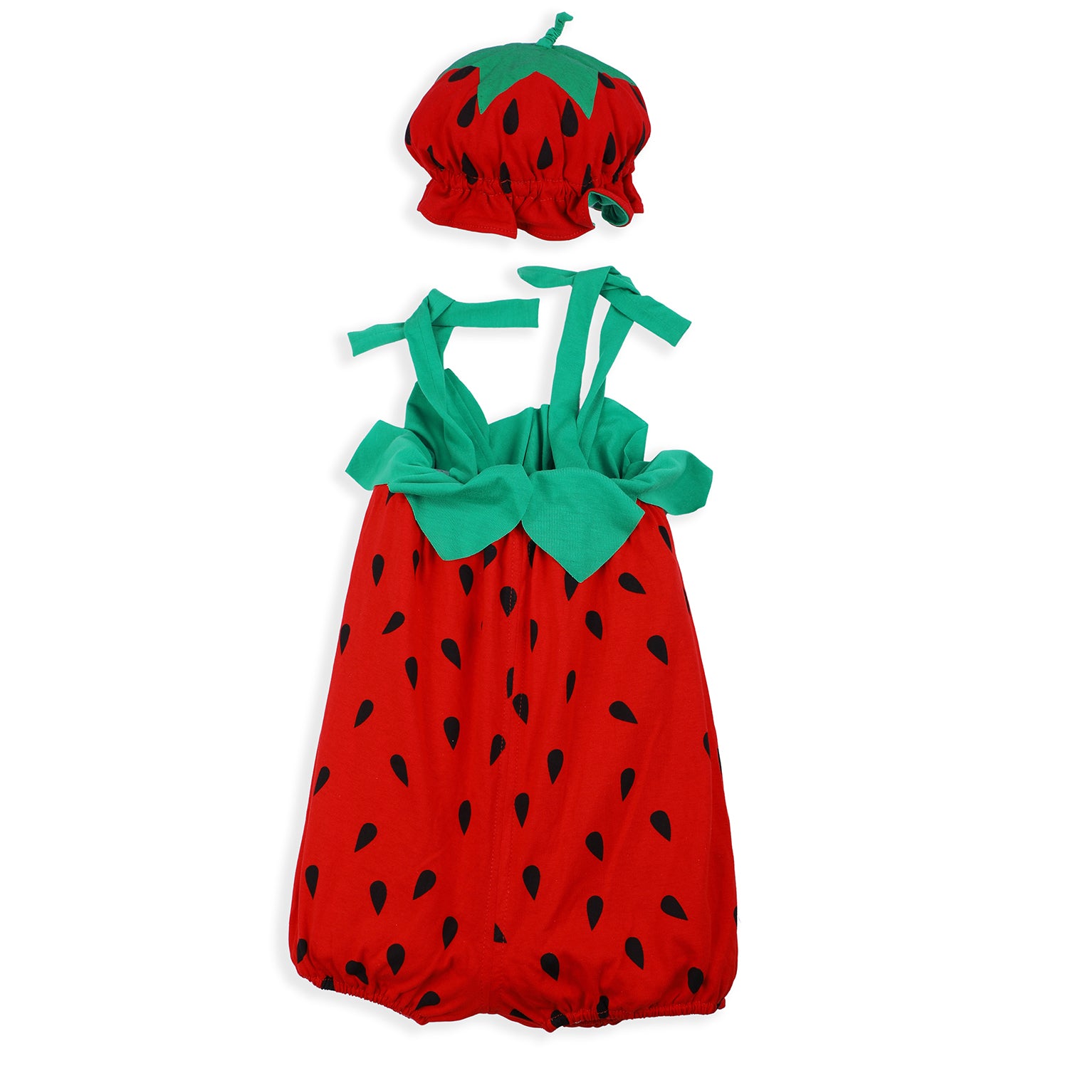 Baby Moo Stylish Strawberry Costume 2pcs Cap And Fancy Dress - Red - Baby Moo