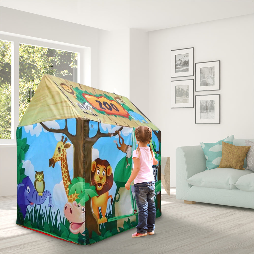 Playtime Foldable Tent House Zoo - Green