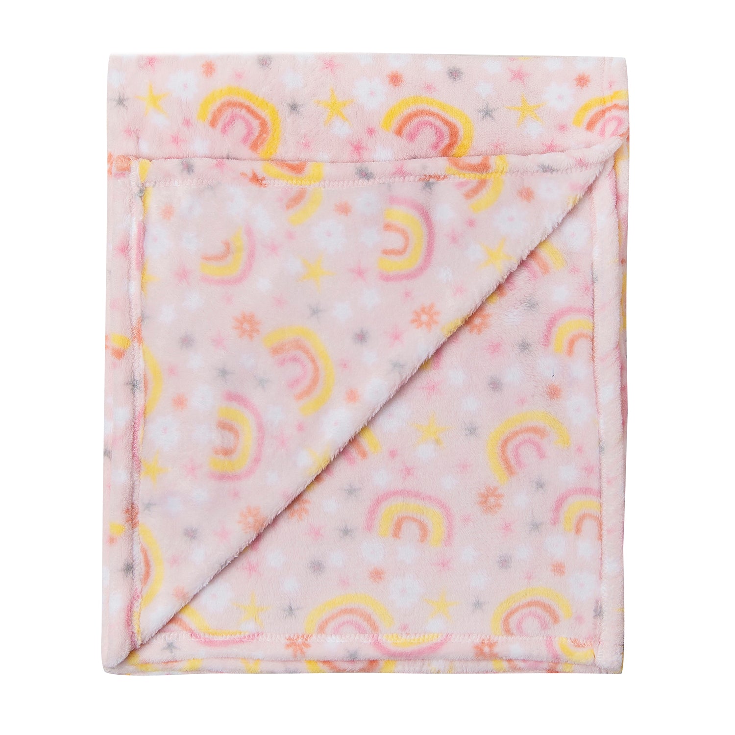 Unicorn And Rainbow Soft Cozy Plush Toy Blanket Yellow - Baby Moo