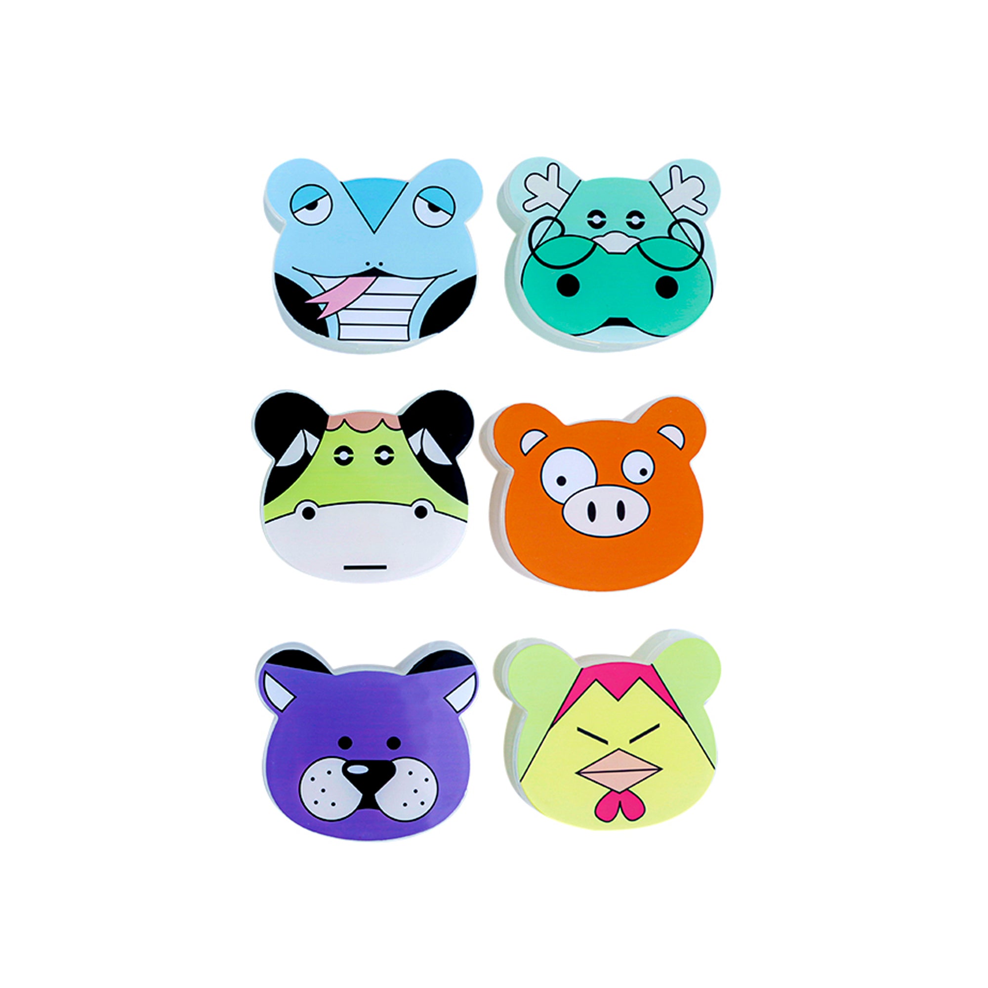 Animal Face Multicolour 6 Pk Mini Storage Box - Baby Moo