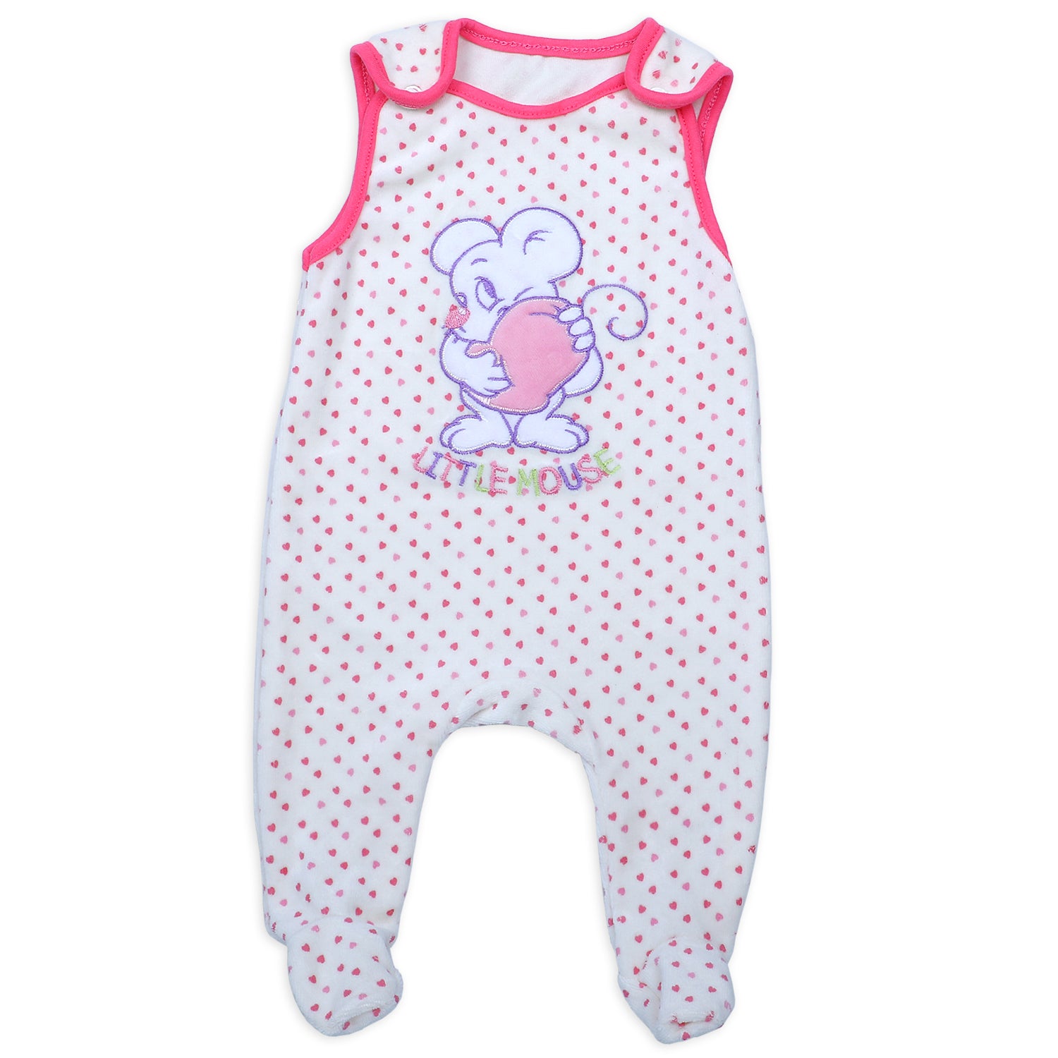 Little Mouse Infant 2 Piece Full Sleeves Tshirt And Romper Set - Pink - Baby Moo