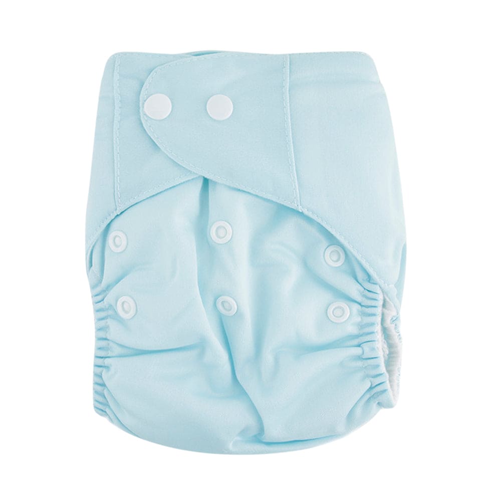 Plain Light Blue Adjustable & Washable Diaper - Baby Moo