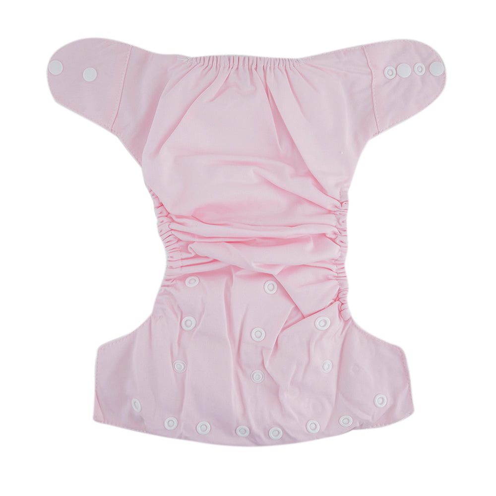 Plain Pink Adjustable & Washable Diaper - Baby Moo