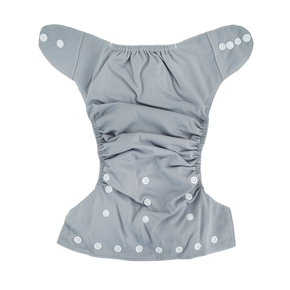 Plain Grey Adjustable & Washable Diaper - Baby Moo