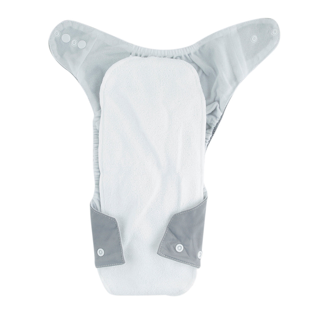 Plain Grey Adjustable & Washable Diaper - Baby Moo