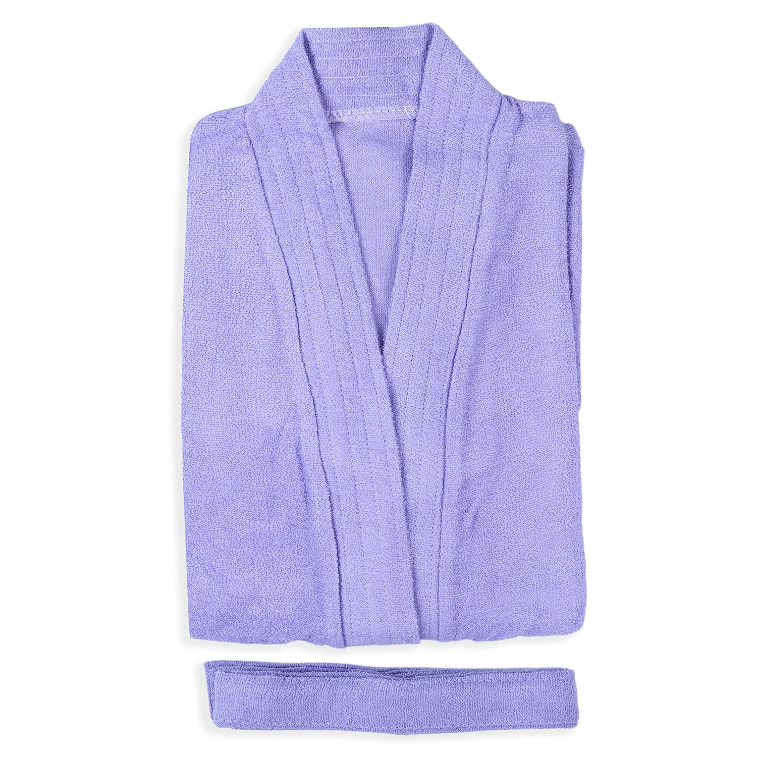 Solid Kids Half Sleeves Pocket with Waist Belt Bathrobe - Purple - Baby Moo