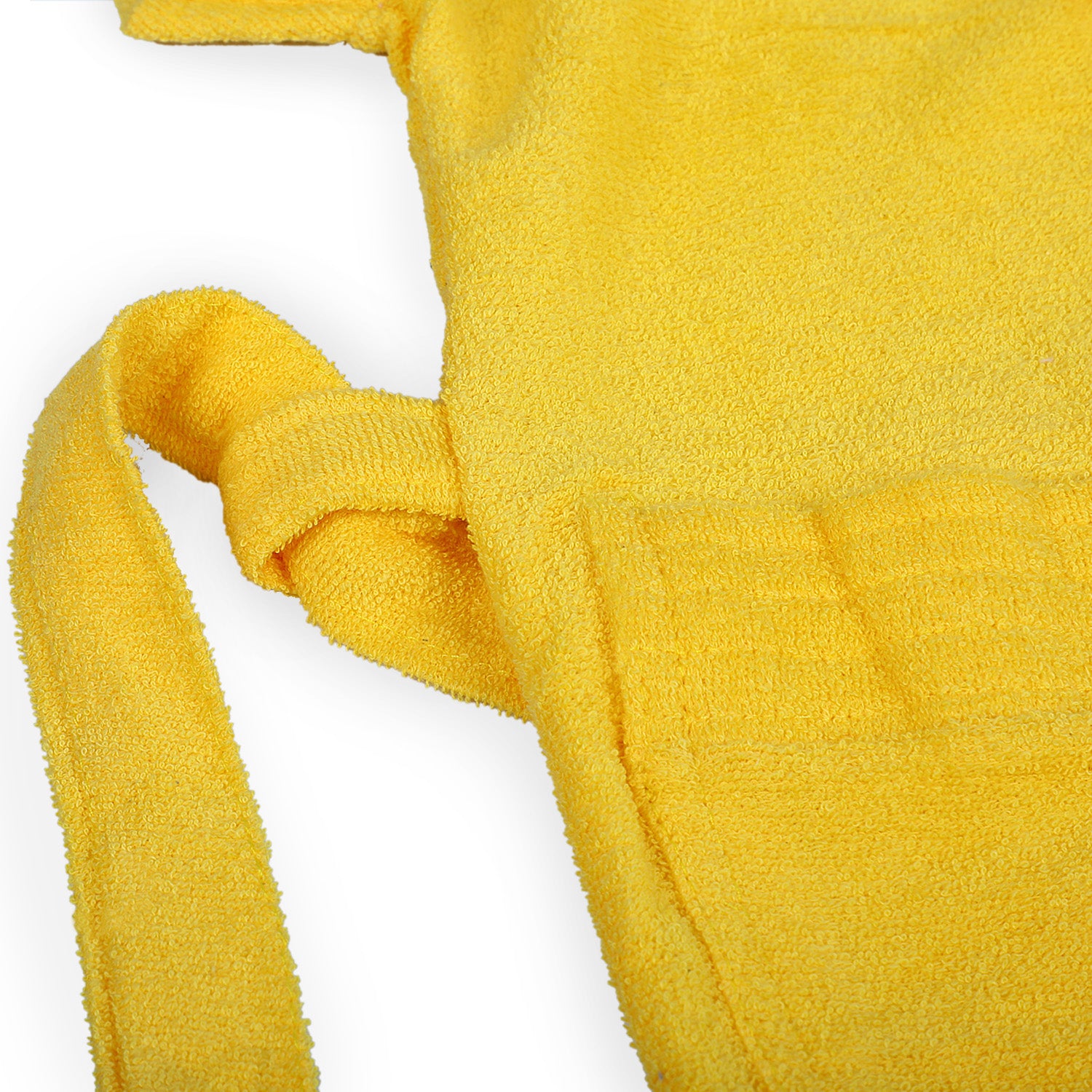 Solid Kids Half Sleeves Pocket with Waist Belt Bathrobe - Yellow - Baby Moo