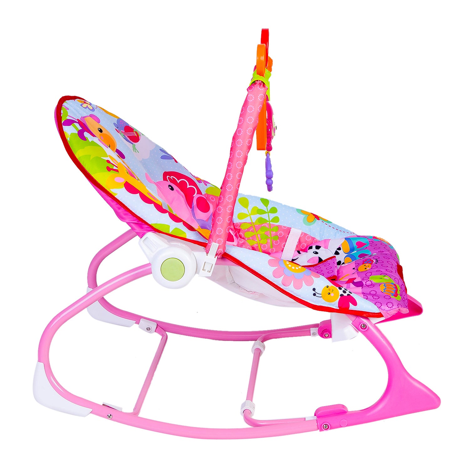 Infant To Toddler Happy Baby Bouncer With Hanging Toys Pink - Baby Moo
