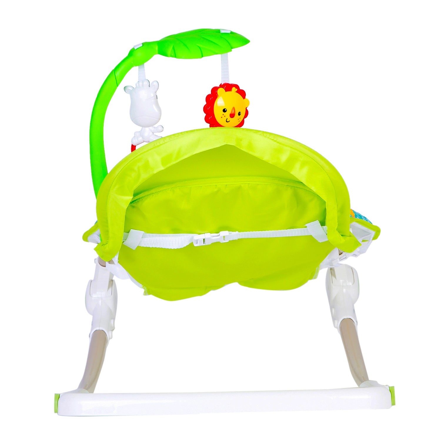 Newborn To Toddler Portable Rocker With Hanging Toys Lion Green - Baby Moo