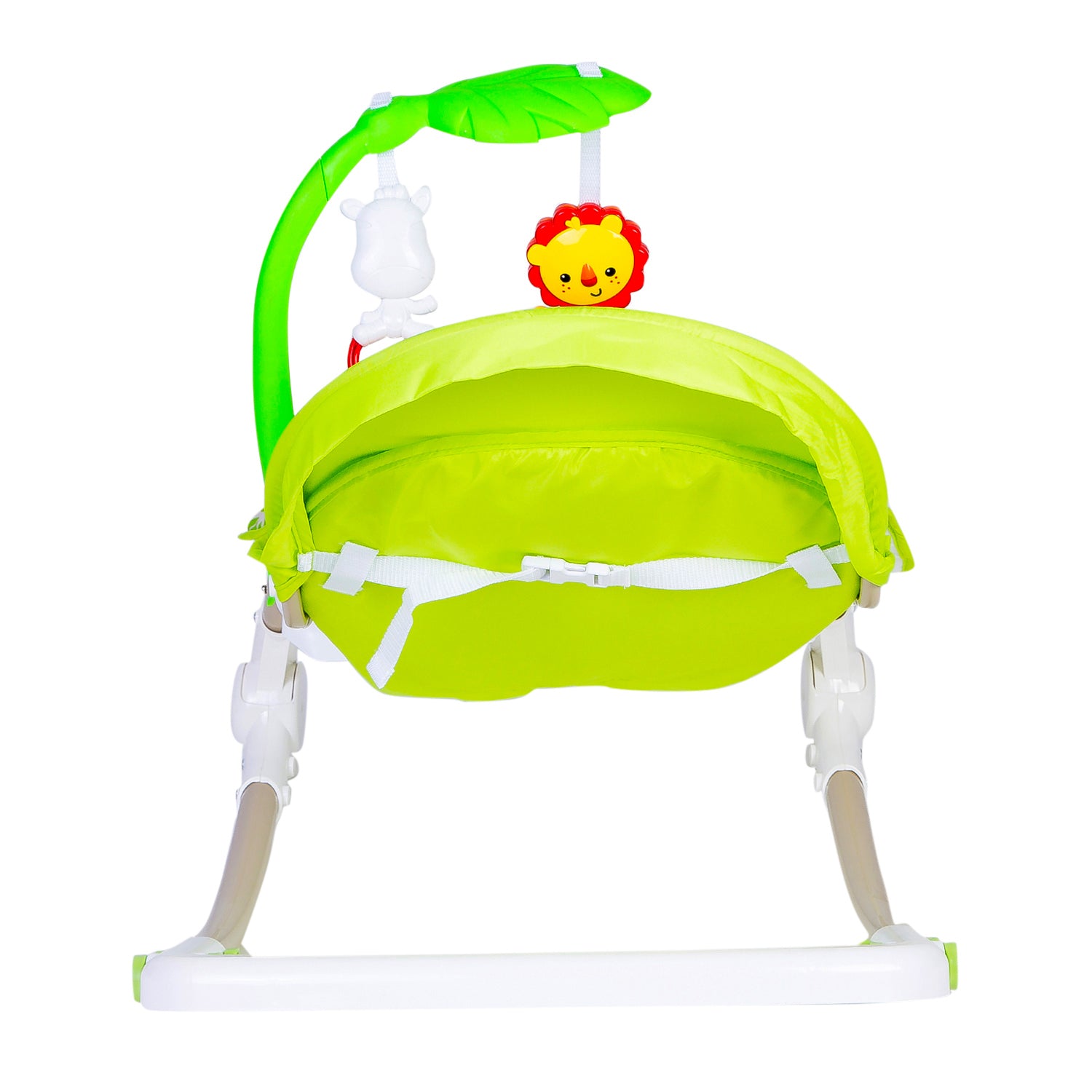 Newborn To Toddler Portable Musical  Rocker With Hanging Toys Green - Baby Moo