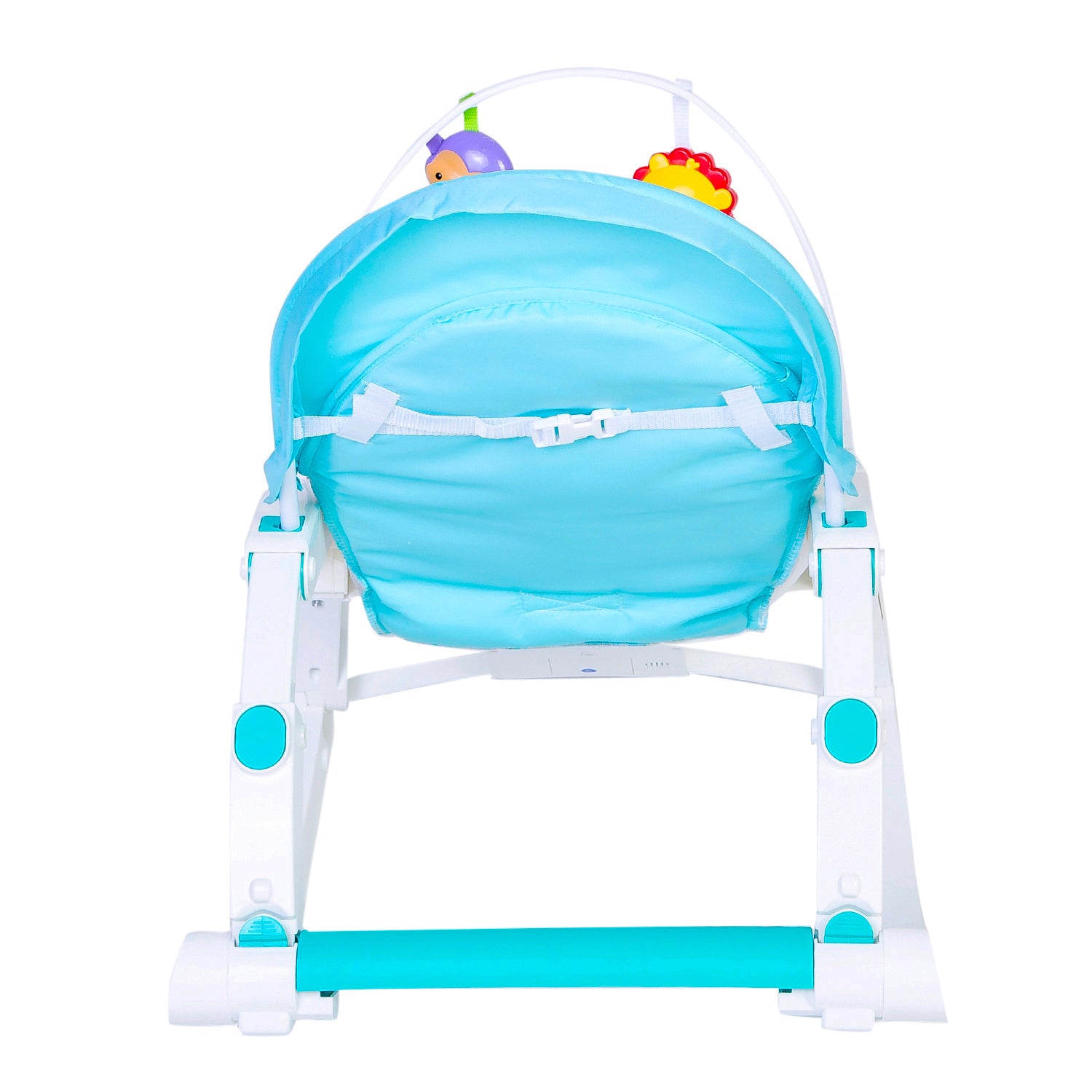 Newborn To Toddler Portable Bouncer With Hanging Toys Abstract Blue - Baby Moo