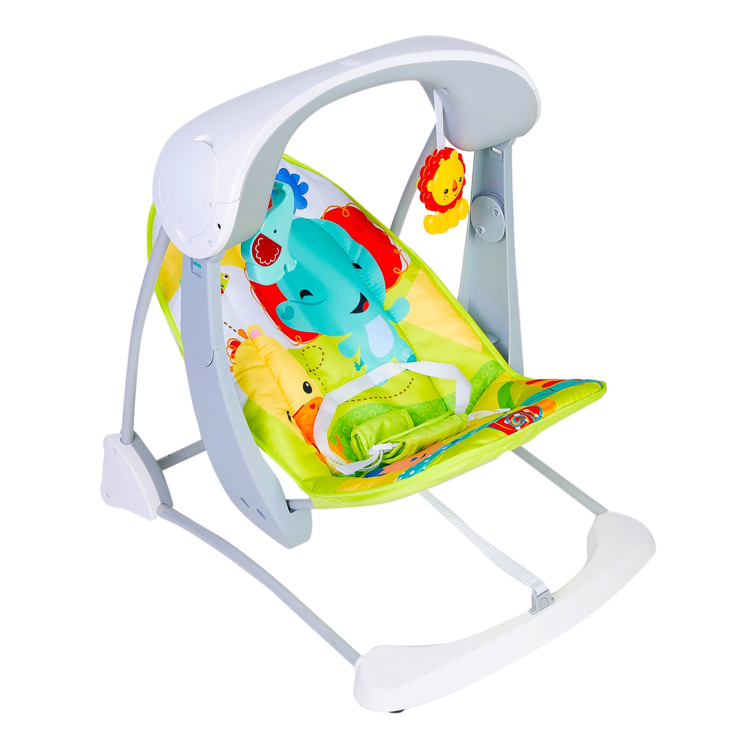 Bright Stars Foldable Musical Comfortable Swing Jungle Print Green - Baby Moo