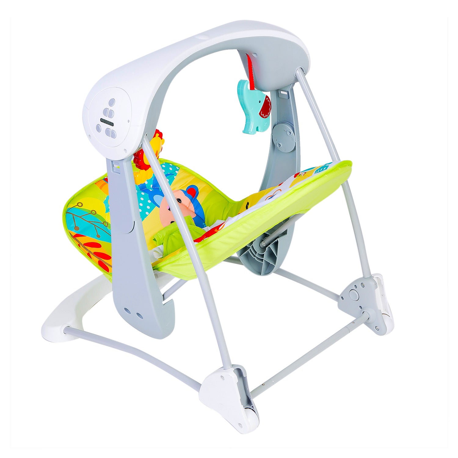 Bright Stars Foldable Musical Comfortable Swing Jungle Print Green - Baby Moo